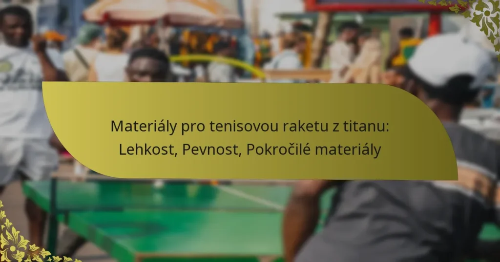Materiály pro tenisovou raketu z titanu: Lehkost, Pevnost, Pokročilé materiály