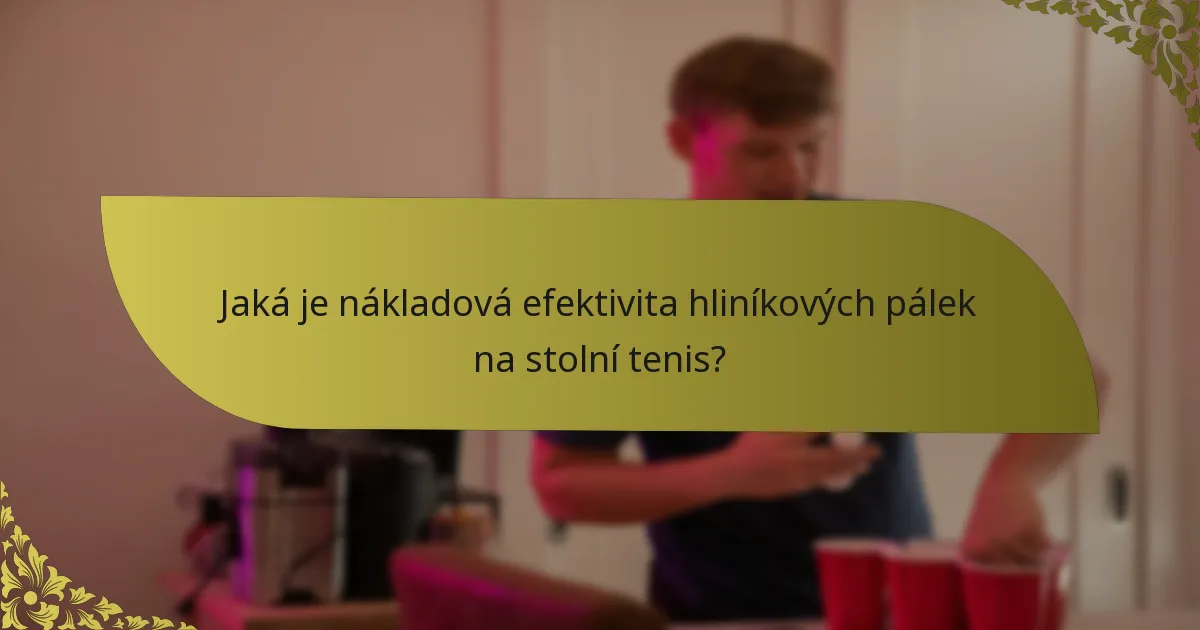 Jaká je nákladová efektivita hliníkových pálek na stolní tenis?