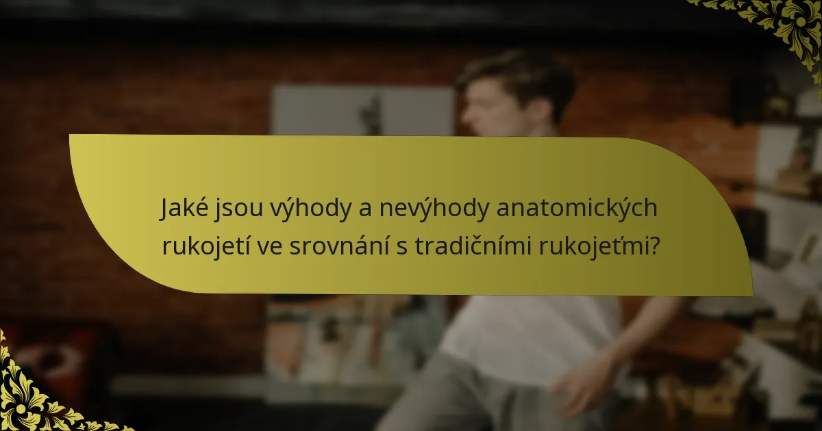 Jaké jsou výhody a nevýhody anatomických rukojetí ve srovnání s tradičními rukojeťmi?