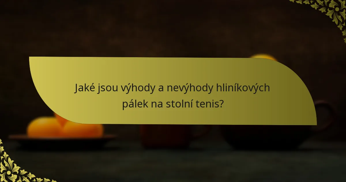 Jaké jsou výhody a nevýhody hliníkových pálek na stolní tenis?