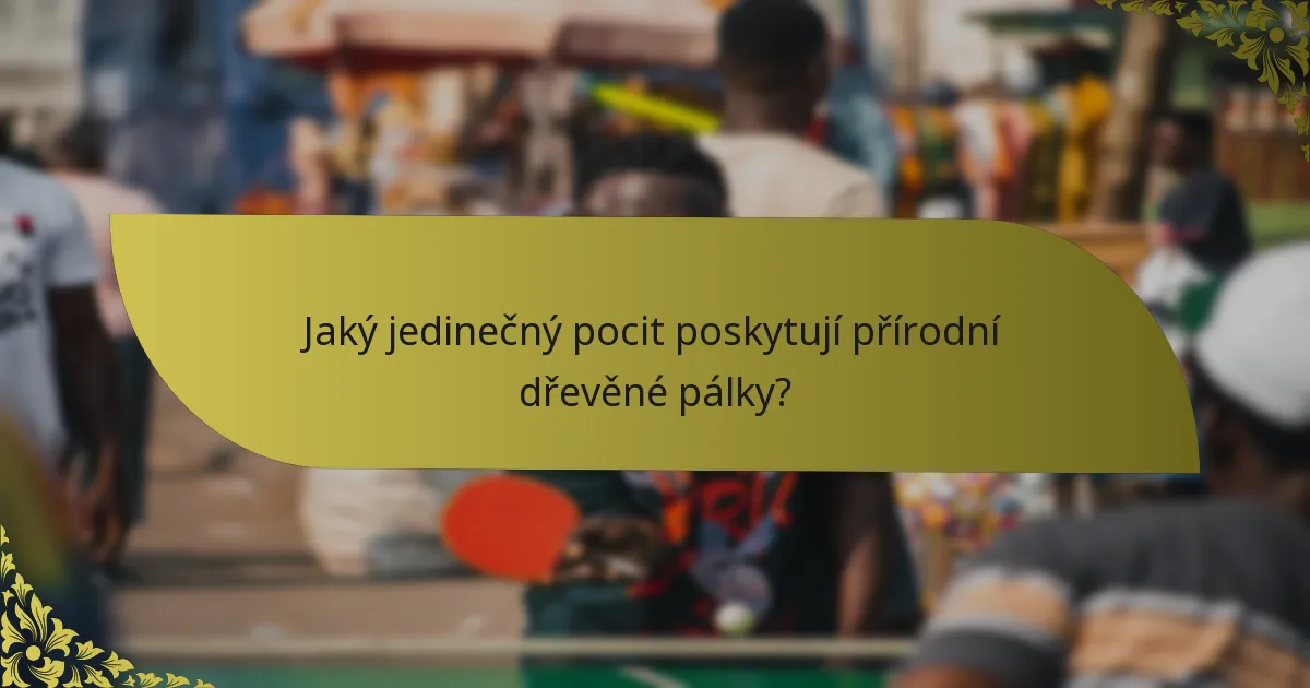 Jaký jedinečný pocit poskytují přírodní dřevěné pálky?