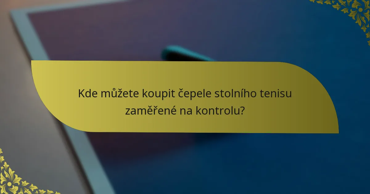 Kde můžete koupit čepele stolního tenisu zaměřené na kontrolu?